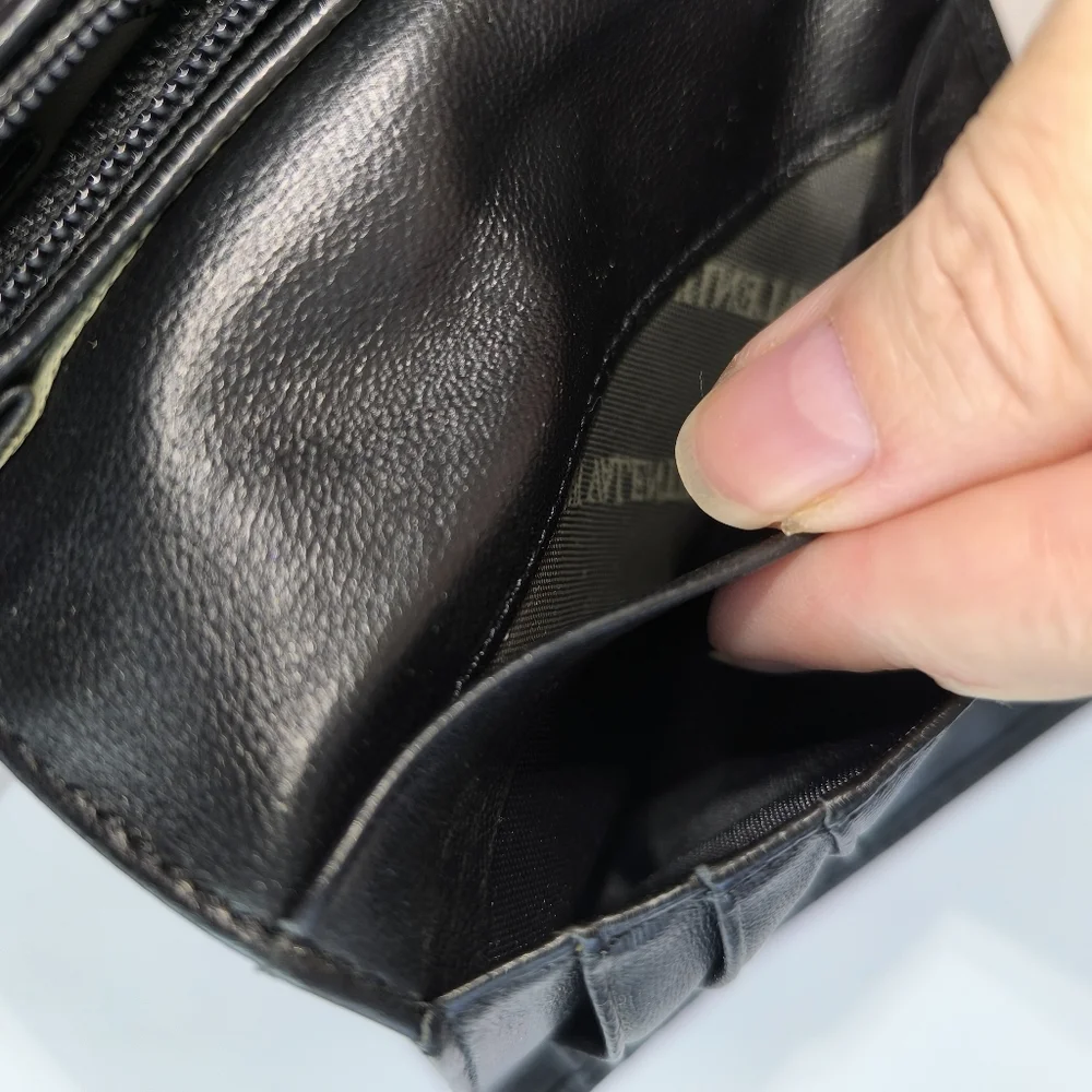 Men's Bifold Wallet Gianni Valentino Black Leather Multiple Compartments